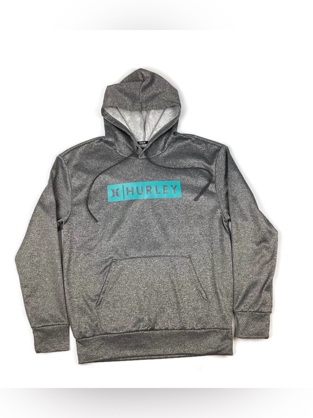 Hurley Gray Pullover Block Logo Hoodie Sweatshirt Medium NWOT